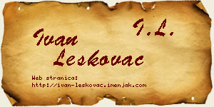 Ivan Leskovac vizit kartica